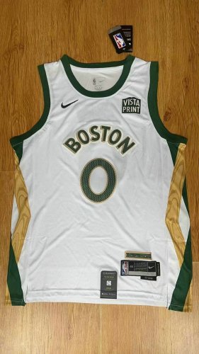 Maillot de Basket #0 Tatum Boston Celtics 23-24 city Blanc Brodé